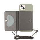 For iPhone 14 Crossbody Lanyard Wallet Card Bag Phone Case(Grey) - 1