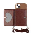 For iPhone 14 Plus Crossbody Lanyard Wallet Card Bag Phone Case(Coffee) - 1