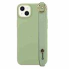 For iPhone 14 Wrist Strap Holder TPU Phone Case(Bean Green) - 1
