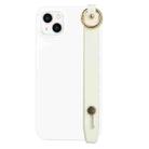 For iPhone 14 Plus Wrist Strap Holder TPU Phone Case(White) - 1