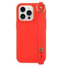 For iPhone 14 Pro Wrist Strap Holder TPU Phone Case(Red) - 1