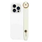 For iPhone 14 Pro Max Wrist Strap Holder TPU Phone Case(White) - 1