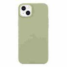 For iPhone 14 Solid Color Frosted Silicone Phone Case(Bean Green) - 1