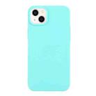 For iPhone 14 Solid Color Frosted Silicone Phone Case(Light Blue) - 1