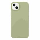 For iPhone 14 Plus Solid Color Frosted Silicone Phone Case(Bean Green) - 1