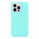 For iPhone 14 Pro Max Solid Color Frosted Silicone Phone Case(Light Blue) - 1