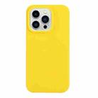 For iPhone 14 Pro Max Solid Color Frosted Silicone Phone Case(Yellow) - 1