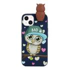 For iPhone 14 Shockproof Cartoon TPU Phone Case(Blue Owl) - 1