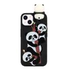 For iPhone 14 Plus Shockproof Cartoon TPU Phone Case(Three Pandas) - 1