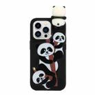 For iPhone 14 Pro Shockproof Cartoon TPU Phone Case(Three Pandas) - 1