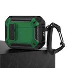 For AirPods Pro 2 Shield Shockproof Earphone Protective Case with Hook(Black Green) - 1
