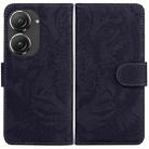 For Asus Zenfone 9 Tiger Embossing Pattern Flip Leather Phone Case(Black) - 1