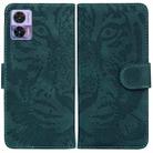 For Motorola Edge 30 Neo / Edge 30 Lite Tiger Embossing Pattern Flip Leather Phone Case(Green) - 1