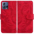 For Motorola Moto S30 Pro 5G / Edge 30 Fusion Tiger Embossing Pattern Flip Leather Phone Case(Red) - 1