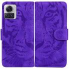 For Motorola Moto X30 Pro 5G / Edge 30 Ultra Tiger Embossing Pattern Flip Leather Phone Case(Purple) - 1