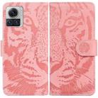 For Motorola Moto X30 Pro 5G / Edge 30 Ultra Tiger Embossing Pattern Flip Leather Phone Case(Pink) - 1