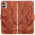 For Motorola Moto G32 Tiger Embossing Pattern Flip Leather Phone Case(Brown) - 1