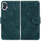 For Nothing Phone 1 Tiger Embossing Pattern Flip Leather Phone Case(Green) - 1