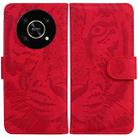 For Honor X9 / X9 5G Tiger Embossing Pattern Flip Leather Phone Case(Red) - 1