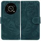 For Honor X9 / X9 5G Tiger Embossing Pattern Flip Leather Phone Case(Green) - 1