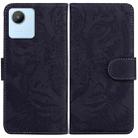 For Realme C30 Tiger Embossing Pattern Flip Leather Phone Case(Black) - 1