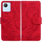 For Realme C30 Tiger Embossing Pattern Flip Leather Phone Case(Red) - 1