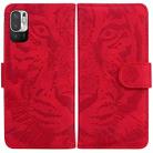 For Xiaomi Redmi Note 11T Pro / 11T Pro+ 5G Tiger Embossing Pattern Flip Leather Phone Case(Red) - 1