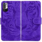 For Xiaomi Redmi Note 11T Pro / 11T Pro+ 5G Tiger Embossing Pattern Flip Leather Phone Case(Purple) - 1