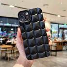 For iPhone 12 3D Grid TPU Phone Case(Black) - 1