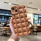 For iPhone 11 3D Grid TPU Phone Case(Coffee) - 1