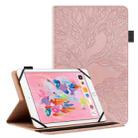 For 8 inch Life Tree Pattern Flip Universal Leather Tablet Case(Rose Gold) - 1