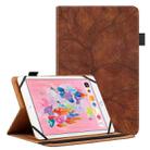 For 10 inch Life Tree Pattern Flip Universal Leather Tablet Case(Brown) - 1