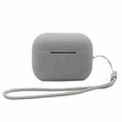 For AirPods Pro 2 2.0mm Solid Color Silicone Protective Cover(Grey) - 1