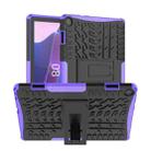 For Lenovo Tab M10 3rd Gen Tire Texture TPU + PC Tablet Case with Holder(Purple) - 1