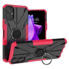 For Tecno Spark 9T Armor Bear Shockproof PC + TPU Phone Case with Ring(Rose Red) - 1