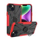 For iPhone 14 Plus Armor Bear Shockproof PC + TPU Phone Case with Ring(Red) - 1