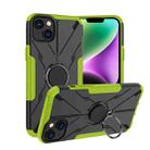 For iPhone 14 Plus Armor Bear Shockproof PC + TPU Phone Case with Ring(Green) - 1
