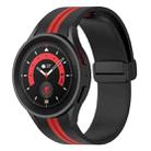 For Samsung Galaxy Watch5 Pro Two-color Stripe Silicone Watch Band(Black Red) - 1
