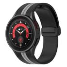 For Samsung Galaxy Watch5 Pro Two-color Stripe Silicone Watch Band(Black Grey) - 1
