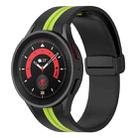 For Samsung Galaxy Watch5 Pro Two-color Stripe Silicone Watch Band(Black Lime Green) - 1