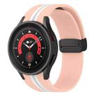 For Samsung Galaxy Watch5 Pro Two-color Stripe Silicone Watch Band(Pink White) - 1
