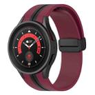 For Samsung Galaxy Watch5 Pro Two-color Stripe Silicone Watch Band(Wine Red Black) - 1