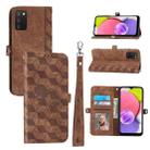 For Samsung Galaxy A03s 166 EU Version Spider Printed Leather Phone Case(Brown) - 1