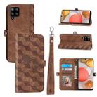 For Samsung Galaxy A22 4G Spider Printed Leather Phone Case(Brown) - 1