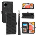 For Samsung Galaxy A22 4G Spider Printed Leather Phone Case(Black) - 1