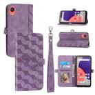 For Samsung Galaxy A22 5G JP Version Spider Printed Leather Phone Case(Purple) - 1