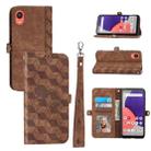 For Samsung Galaxy A22 5G JP Version Spider Printed Leather Phone Case(Brown) - 1