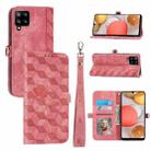 For Samsung Galaxy A42 5G Spider Printed Leather Phone Case(Pink) - 1