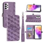 For Samsung Galaxy A52 5G Spider Printed Leather Phone Case(Purple) - 1