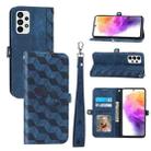For Samsung Galaxy A73 5G Spider Printed Leather Phone Case(Blue) - 1